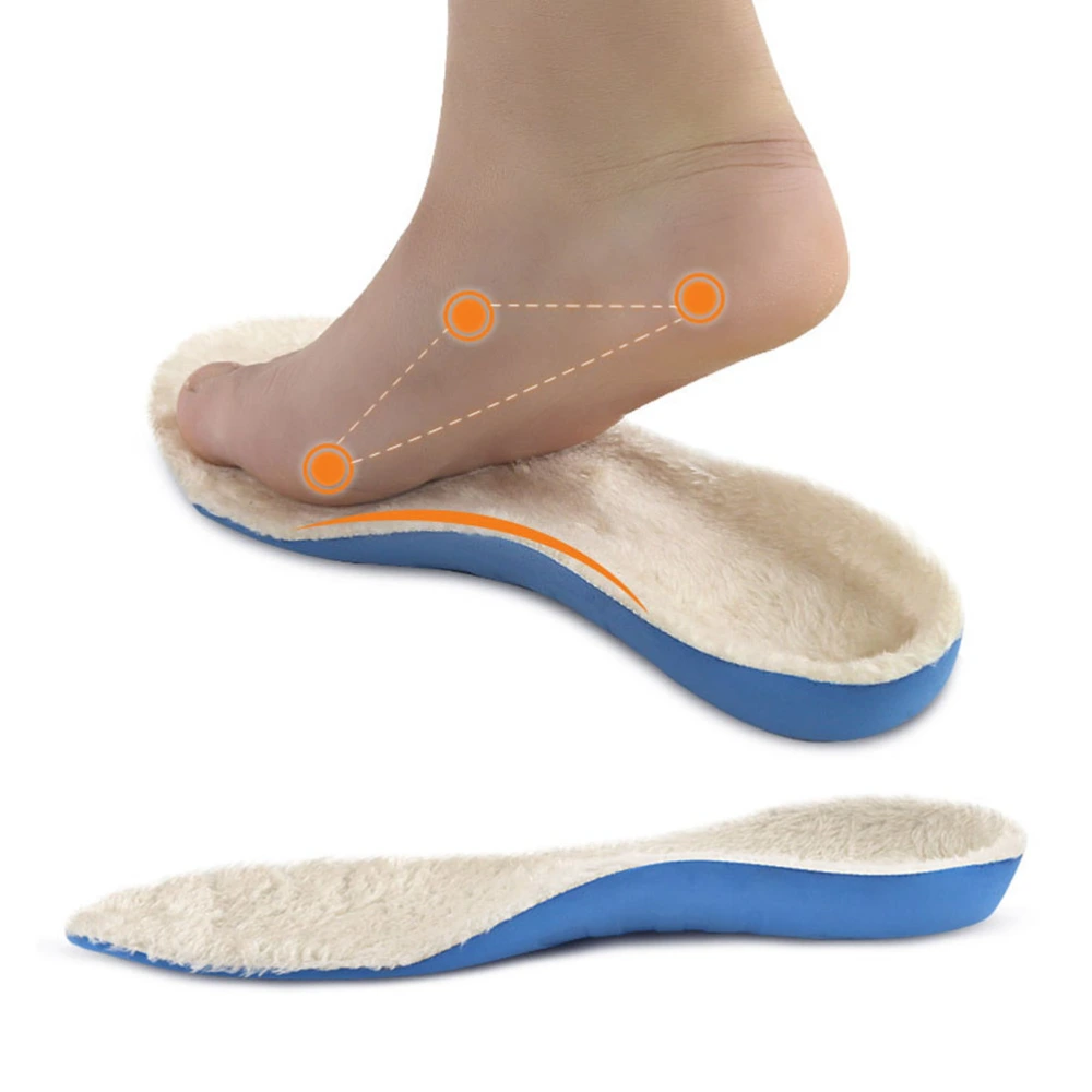 1 Pair of Warm Insoles PU Thickened Plush Absorption Shoe Pads for Cold Days Winter - Size L (White)