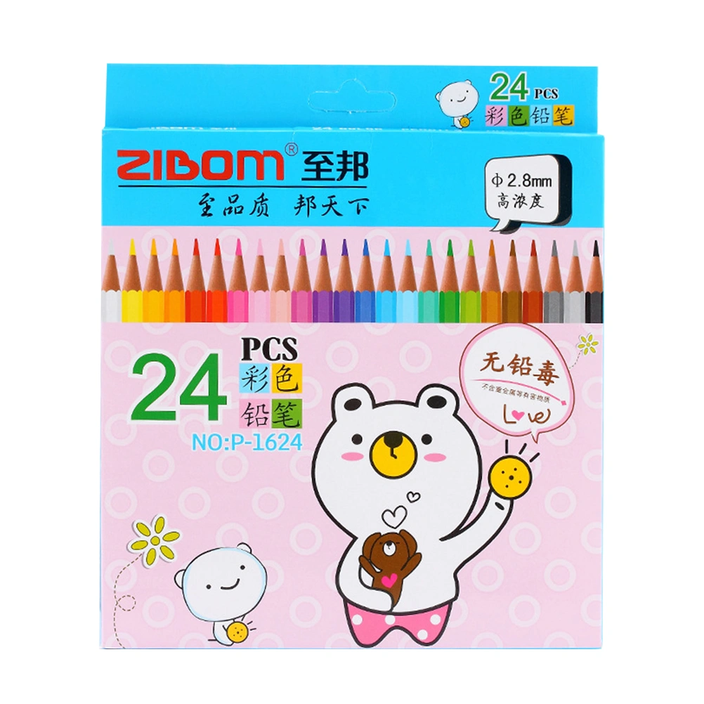 24Pcs High Concentration Colored Pencils Kids Graffiti Pencils Drawing Practice Pencils