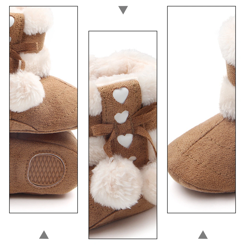 1 Pair Winter Bowknot Baby Christmas Boots Toddlers Warm Cotton Prewalker