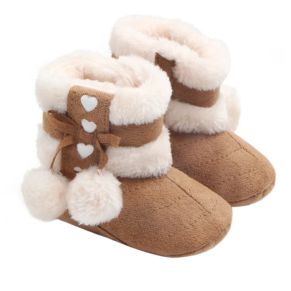 1 Pair Winter Bowknot Baby Christmas Boots Toddlers Warm Cotton Prewalker