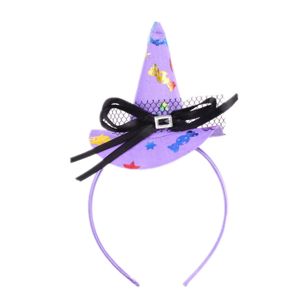 Halloween Headband Hairband Witch Hat Headband Hair Headpiece for Halloween Carnival Masquerade Party Cosplay (Purple)