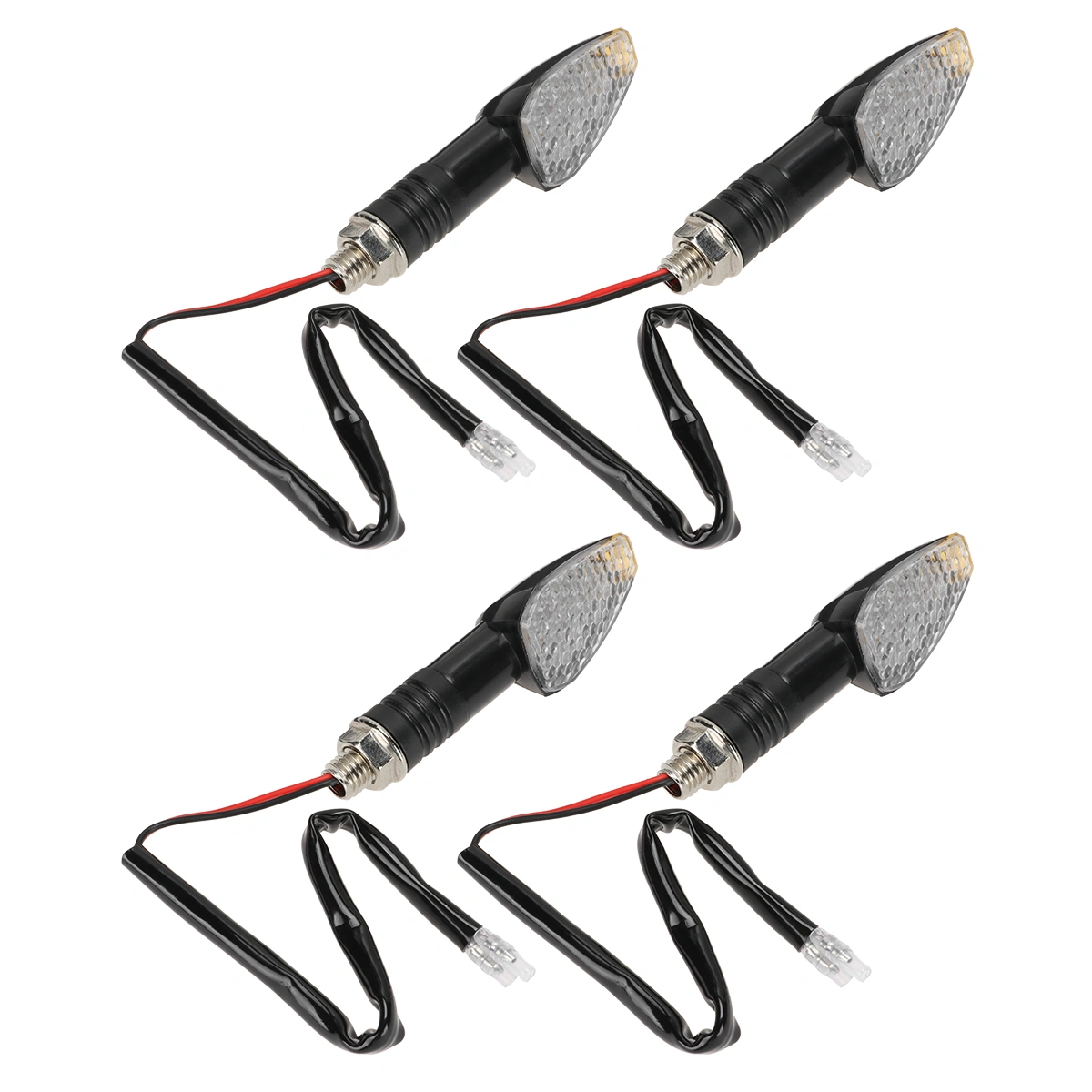 4pcs Motorcycle Turn Light Modified Turn Lamp Motorcycle Turn Signal (Black)