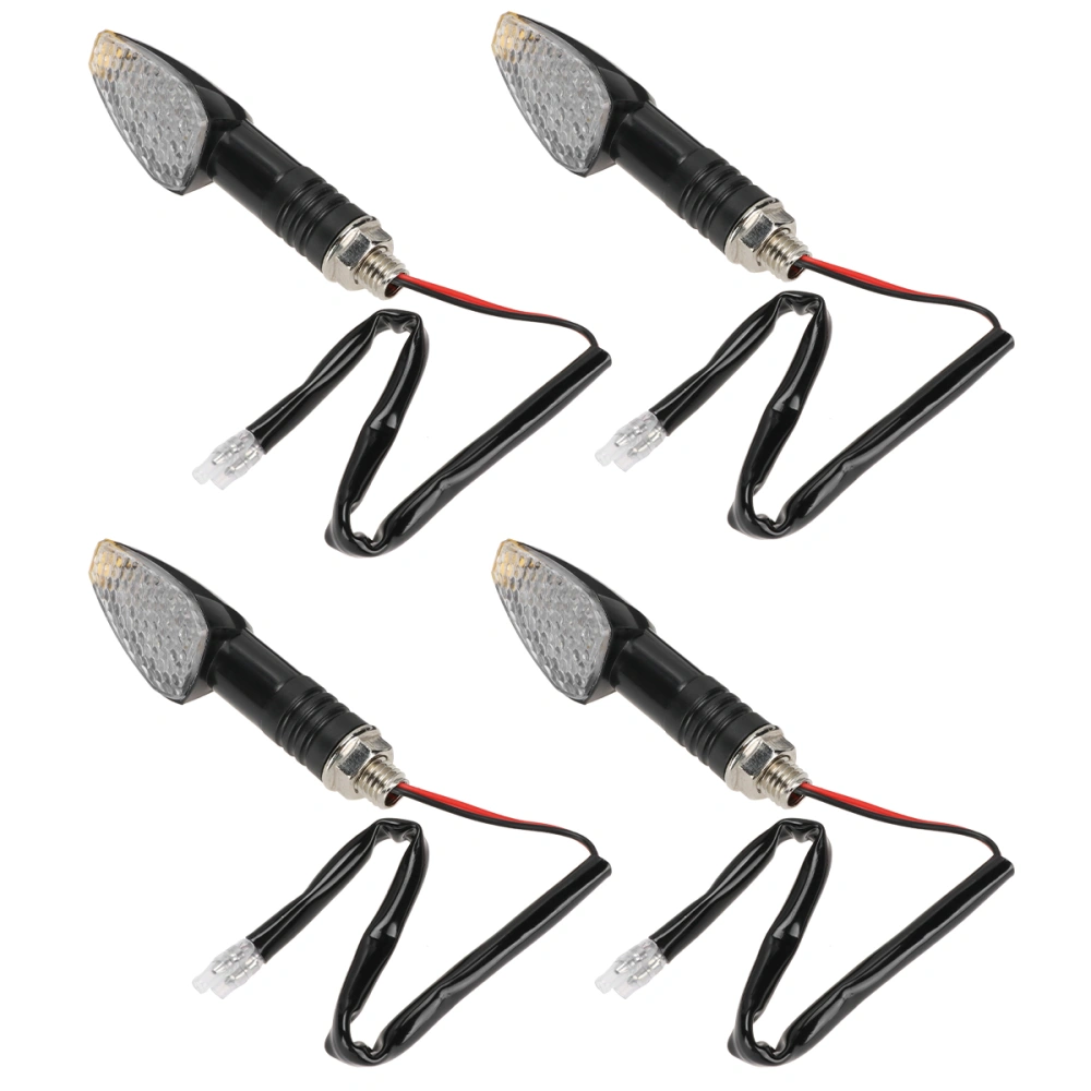 4pcs Motorcycle Turn Light Modified Turn Lamp Motorcycle Turn Signal (Black)