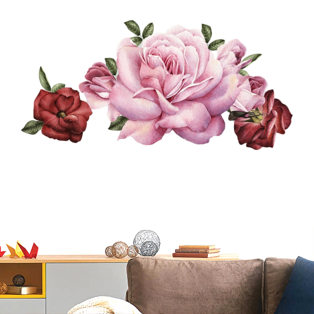 Colorful Wall Sticker Charming Wallpaper Pretty Wall Decal Decorative Sticker for Home Living Room Bedroom (Flower Pattern)