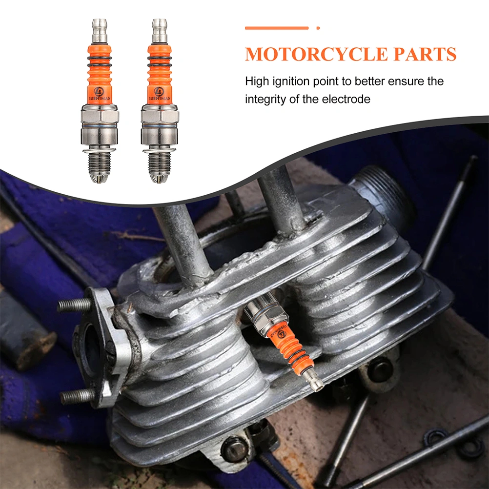2pcs Sturdy Motorcycle Spark Plugs Scooter Spark Plugs Electrode Spark Plugs