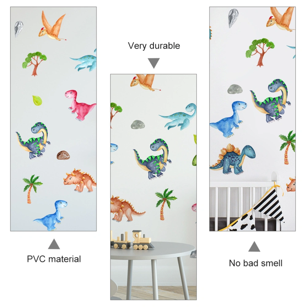 1 Sheet Cartoon Dinosaur Wall Sticker Self-adhesive Wall Decal Removable Sticker