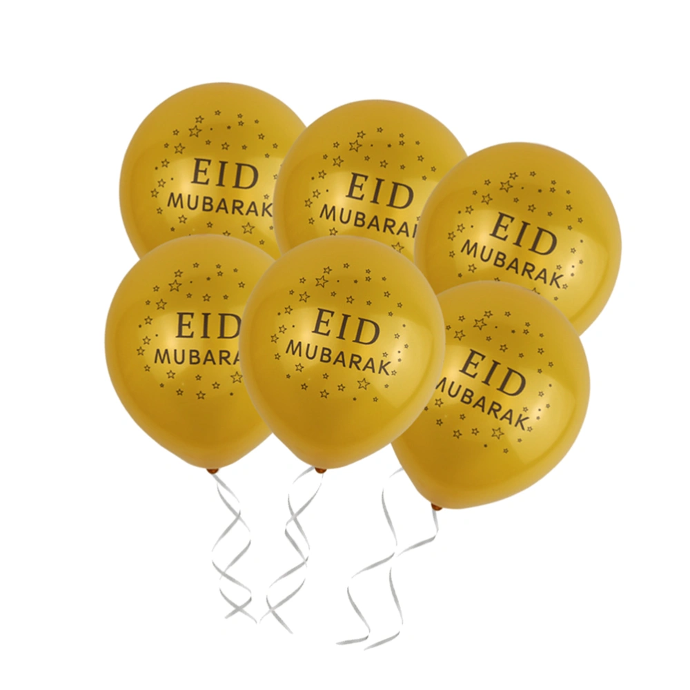 20PCS 10 Inches EID Mubarak Balloons Decor Party Decorative Latex Balloons Islamic Muslim Party Atmosphere Decor EID Mubarak Themed Balloons Ornament for Home Banquet Without Line Golden