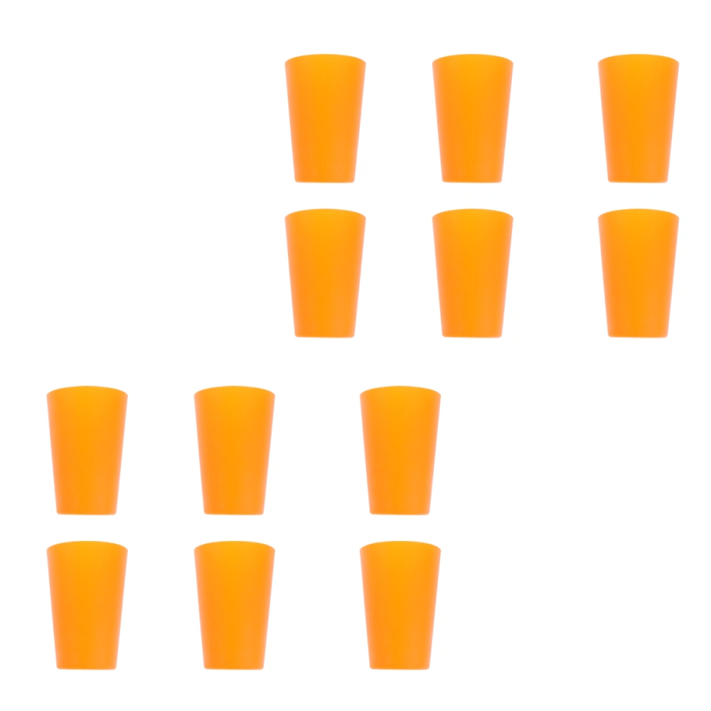 12pcs Plastic Cup Juice Cups Party Thickness Cups Drinking Cups Party Supplies Stacked Cup Orange