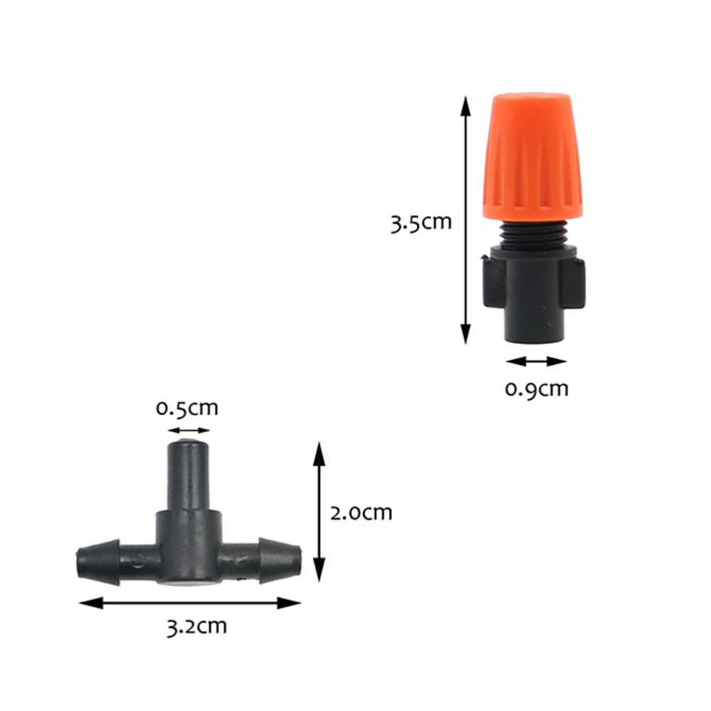 10PC Adjustable Flow Nozzles Flat Mouth Three-way Atomizing Nozzle Public Green Space Home Agricultural Production Gardening Horticulture (Orange)