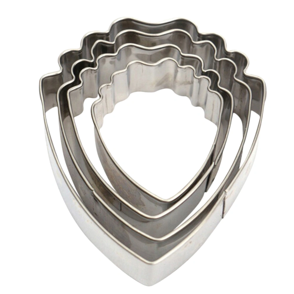 4 Pcs Stainless Steel Cookie Cutter Molds Set Peony Petal Shape DIY Chocolate Moulds Baking Mould for Valentine's Day