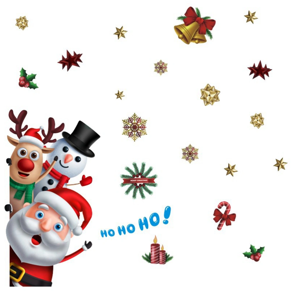 1 Set Christmas Wall Decal Self-adhesive Door Refrigerator Decal Party Decor