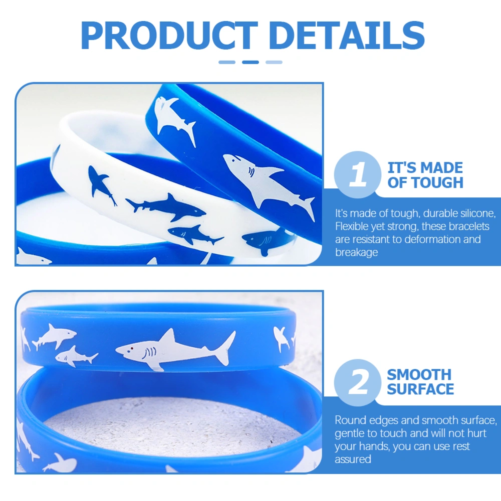 25pcs  Silicone Bracelets Shark Party Gifts Creative Wristbands Kids Birthday Party Favors