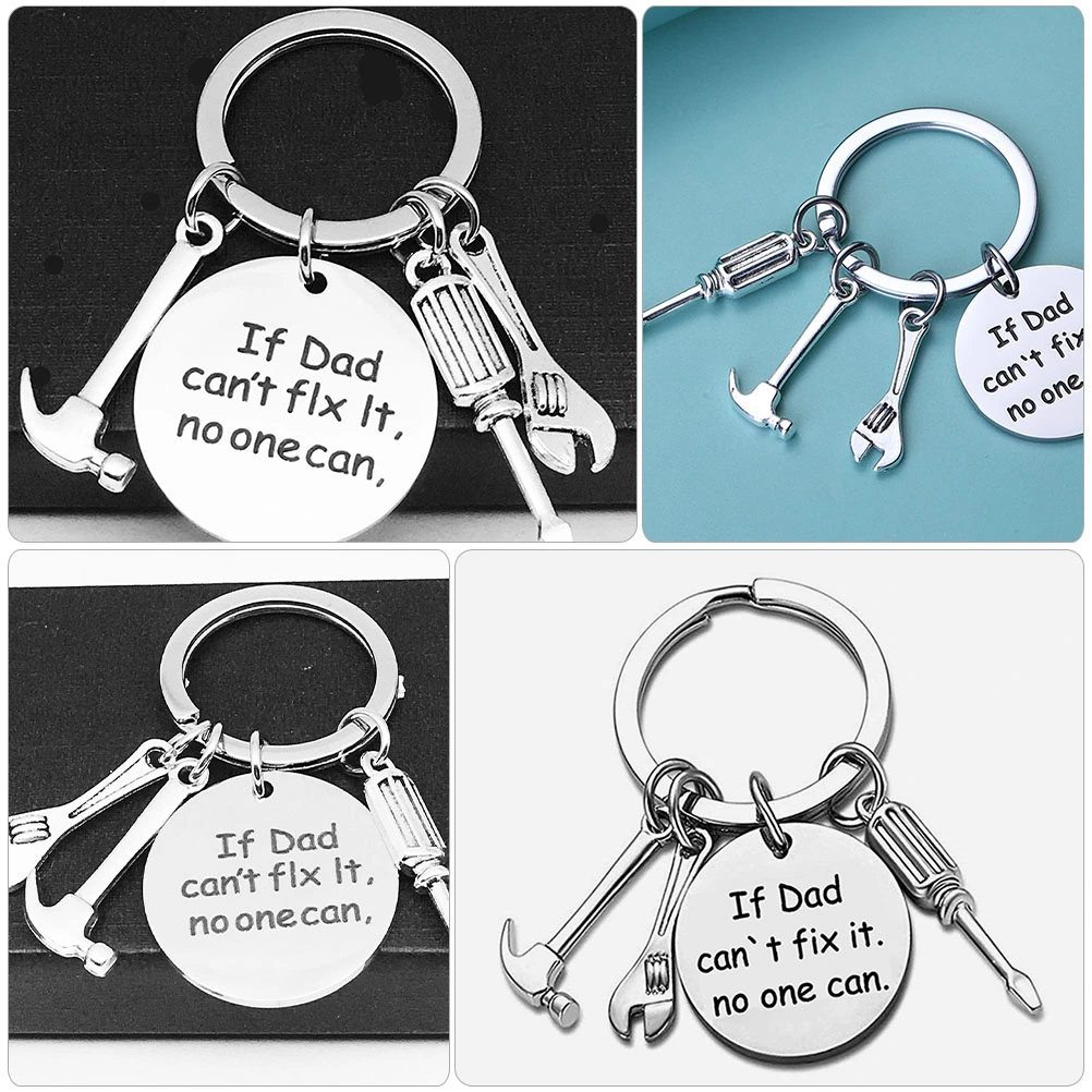 Dad Key Chain Stainless Steel Key Ring Gift Father’s Day Gift Fashion Accessory