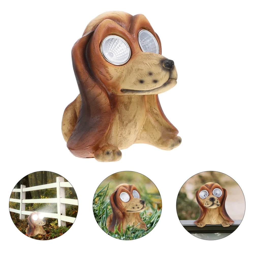 Garden Resin Puppy Shape Adorable Lamp Desktop Garden Housewarming Decoration