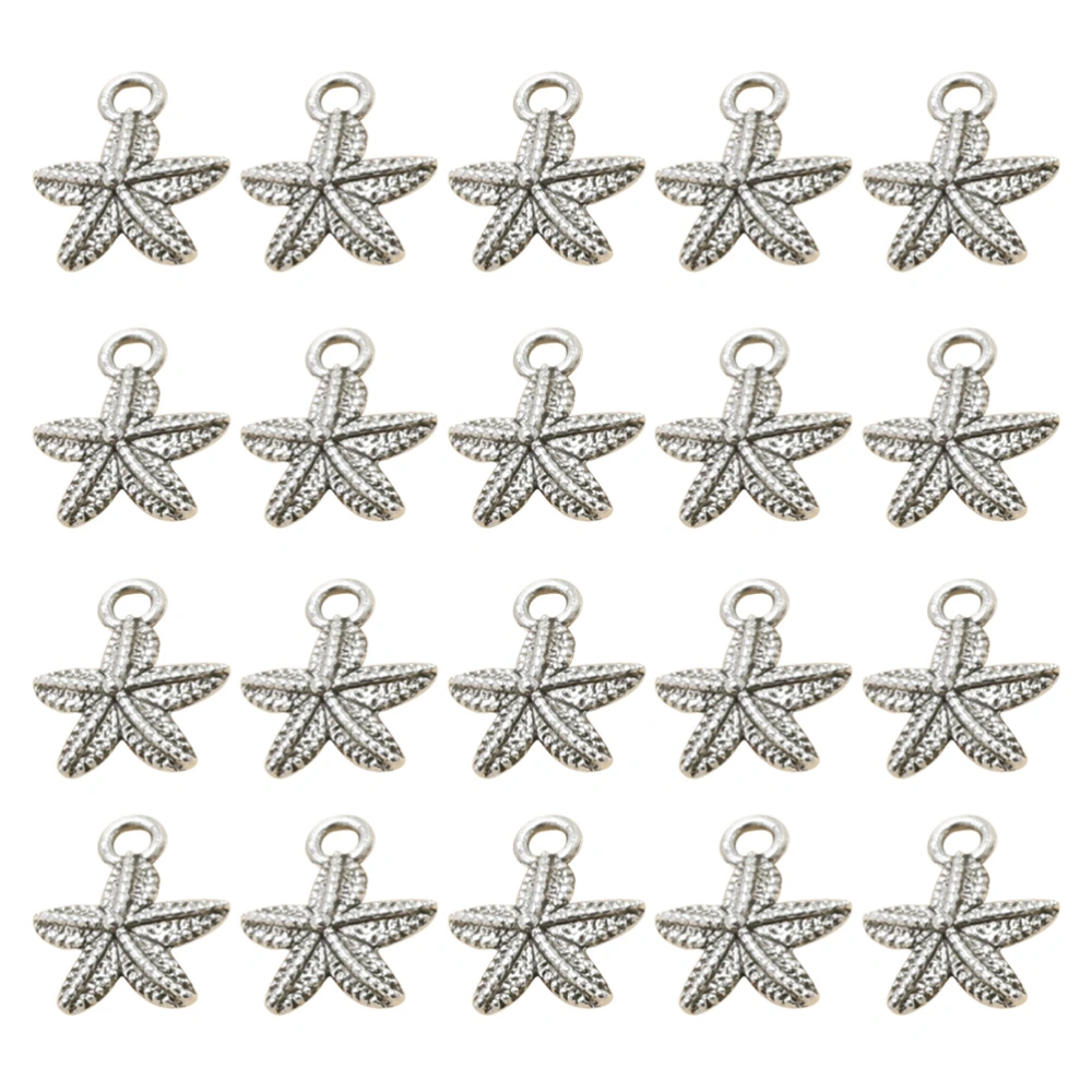 20pcs Alloy Sea Star Shape Pendants Charms DIY Jewelry Making Accessory for Necklace Bracelet (Antique Silver)