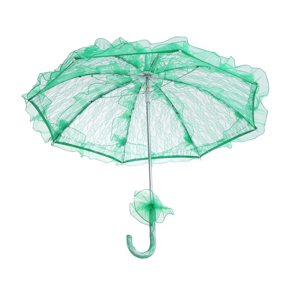 Stylish Western Style Umbrella Lace Fleur Parasol Decoration Wedding Bride Umbrella - Size Small (Green)