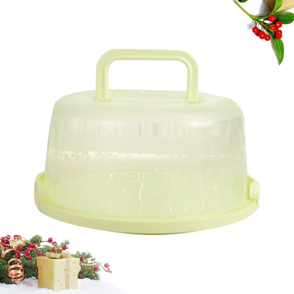 Portable Handheld Cake Box Food Storage Case Fresh Keeping Container with Lid and Handle for Fridge (Green)