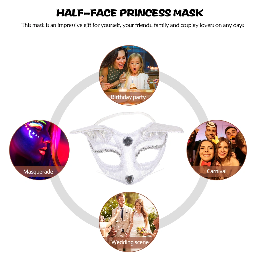 Halloween Mask Half Face Cosplay Festival Mask Women Masquerade Party Lace Mask