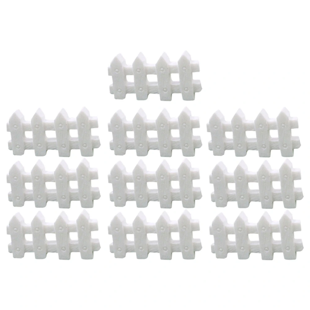 10pcs Mini Fairy Garden Fences Resin Ornaments Mini House DIY Fence Decors