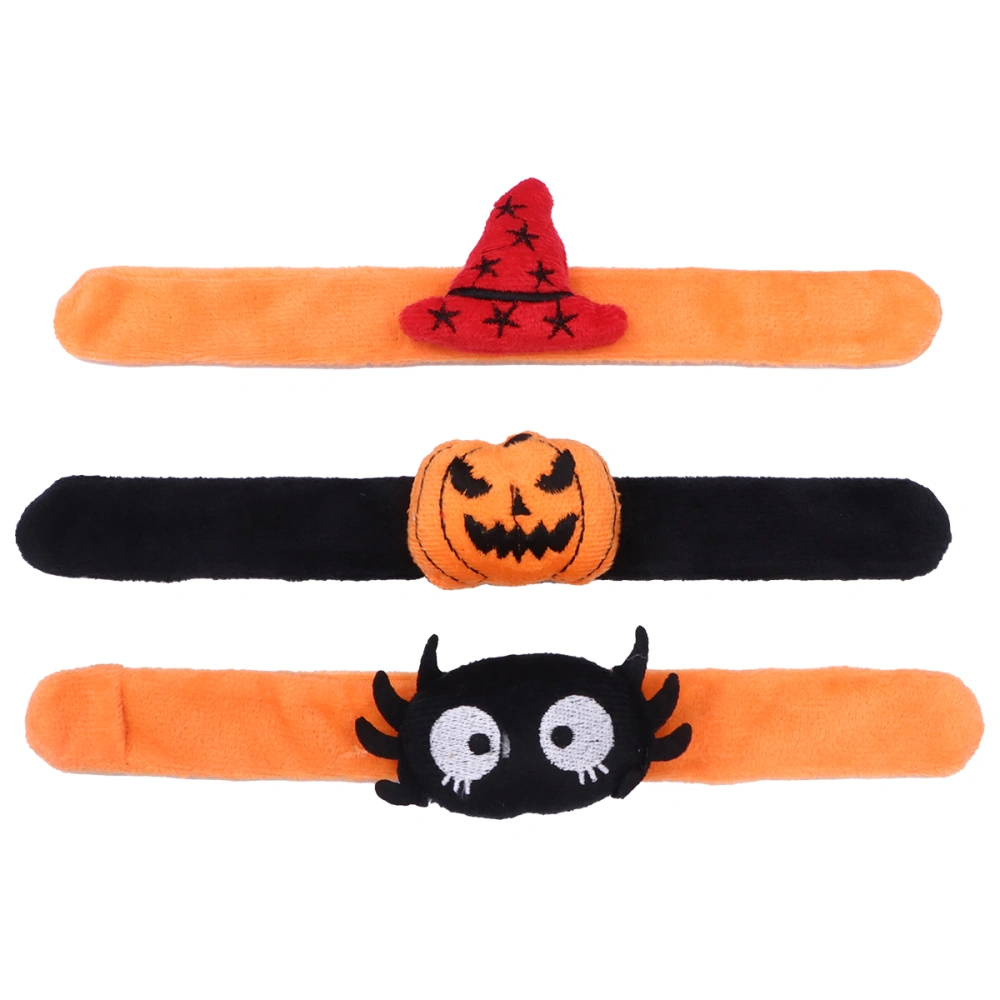 3pcs Halloween Silk Wristbands Fashion Clap Ring Bracelet Toy Party Decor for Children Kids