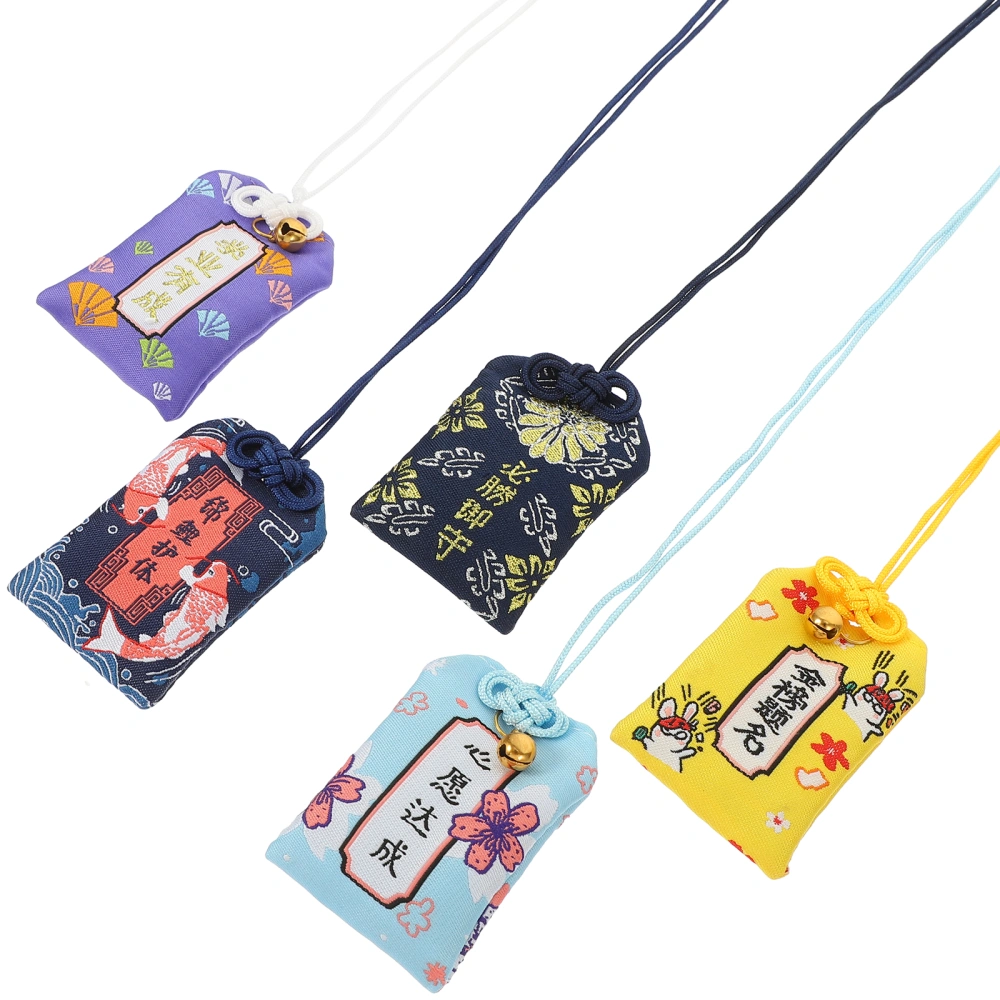 5Pcs Japanese Amulet Decors Japanese Style Amulet Bags Exquisite Blessing Bags