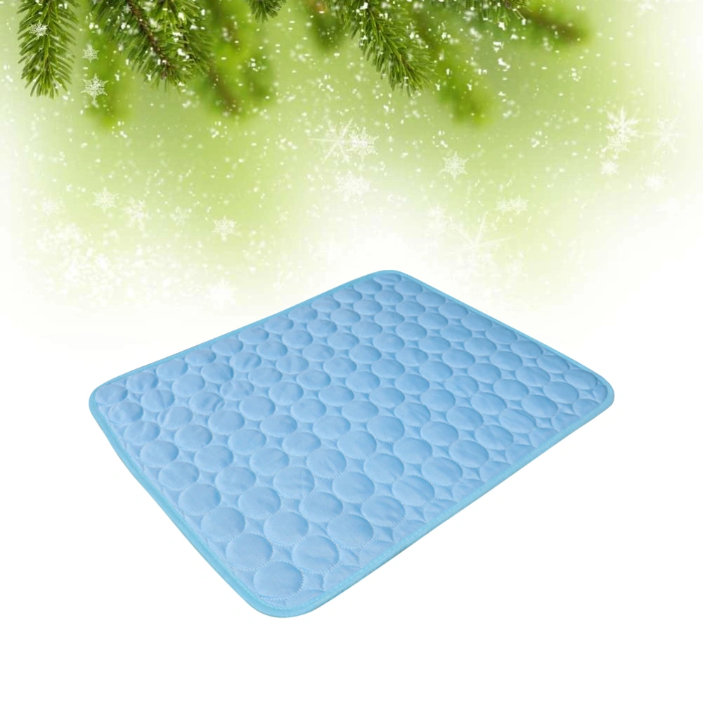 100x70cm Pet Summer Cushion Cool Sleeping Mat Dogs Cats Summer Cooling Beds Sleeping Mat Heat Dissipation Pad (Blue)