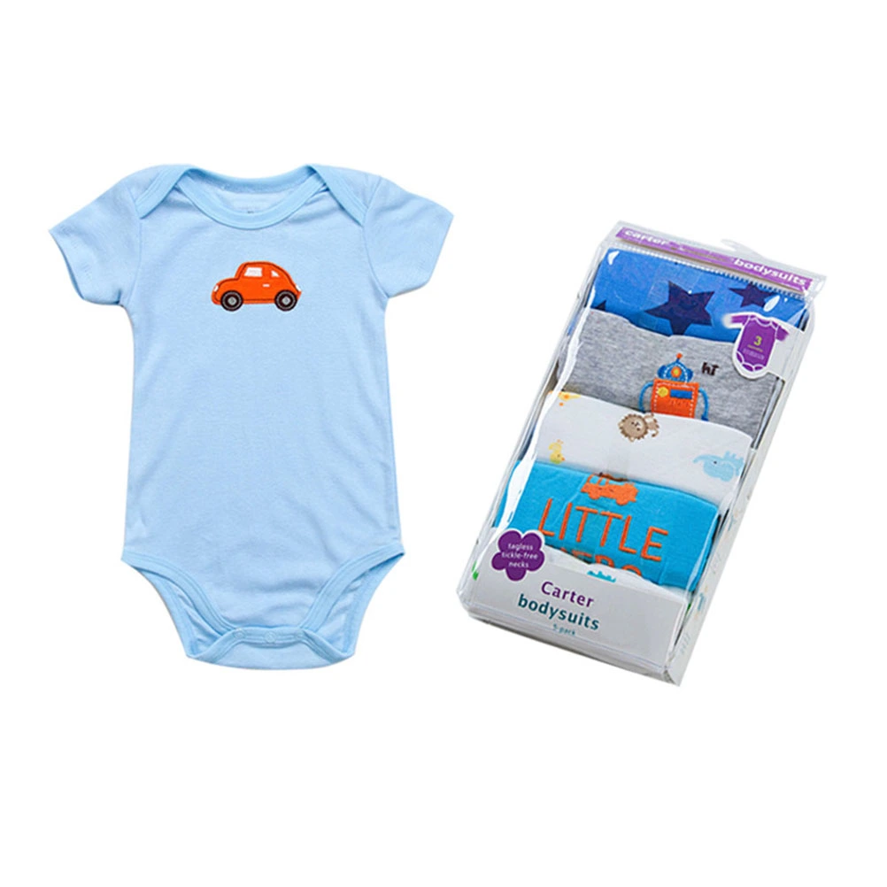 5pcs Summer Baby Clothing Cotton Jumpsuits Printing Baby Cotton Jumpsuit for Girl Boy (Boy Style, Random Style, Suitable for Height of 3m(52cm))