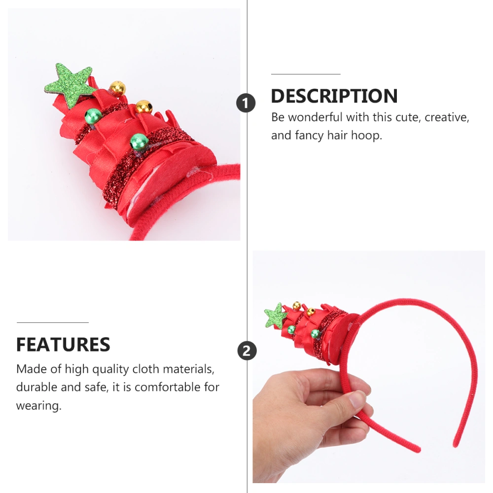 Christmas Headdress Hair Xmas Tree with Bells Headband Costume Accessory