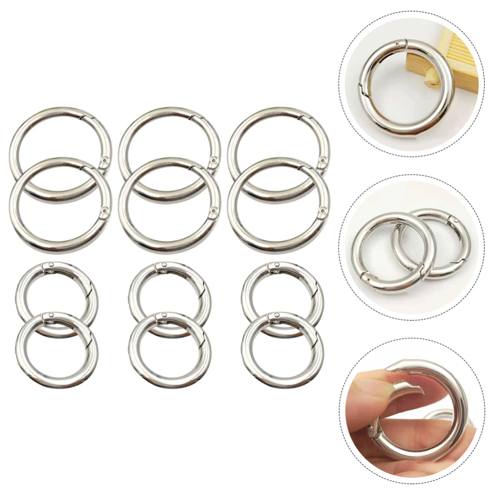 12pcs Spring O-rings Round Keychain Clip Rings Colored Round Rings Round Snap Buckles