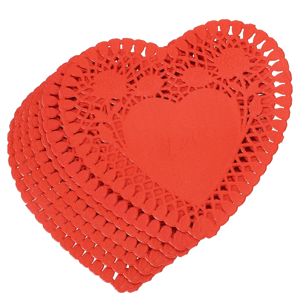 100 Sheets Mini Heart Doilies Paper Placemat Wedding Party Decoration Ornaments