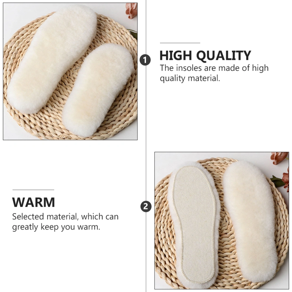 1 Pair Warm Insoles Thickened Wool Insoles Winter Insoles Thickened Insoles