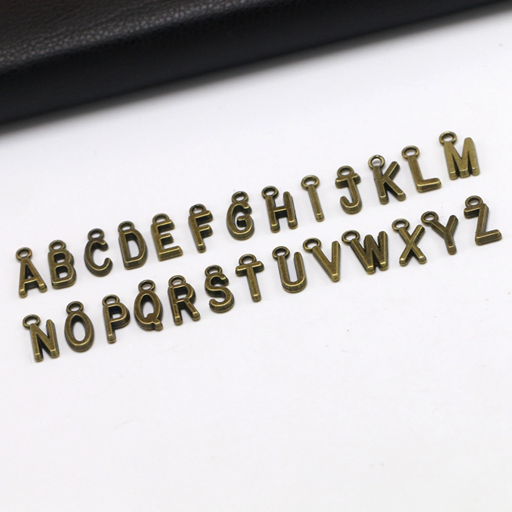 50pcs Alloy Bronze English Letter R Pendant DIY Charms Jewelry Making Accessories for Necklace Bracelet