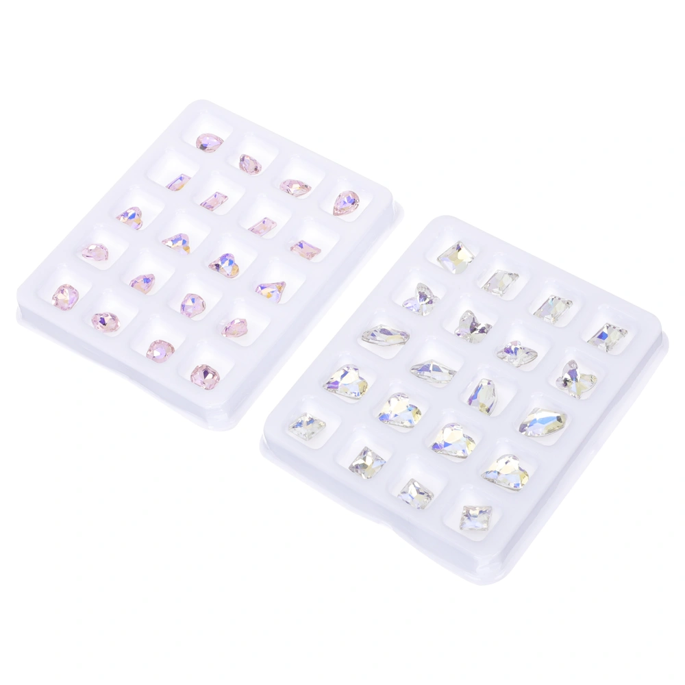 40Pcs Shiny Nail Art Rhinestones Flatback Nail Charms Plastic Rhinestones Kit for DIY Projects