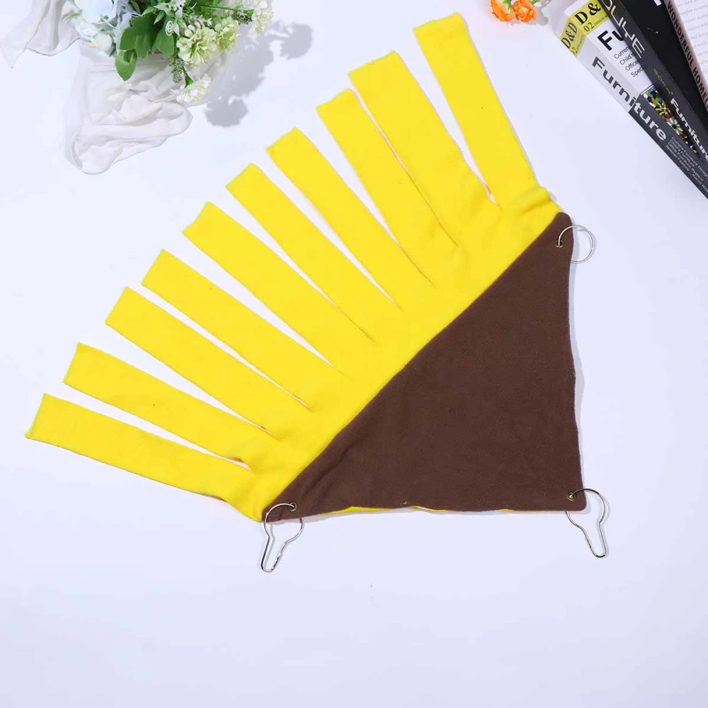 1pc Comfortable Cotton Pet Hammock Pet Hanging Hammock Pet Bed for Parrots Cats Pets (Coffee+Yellow)