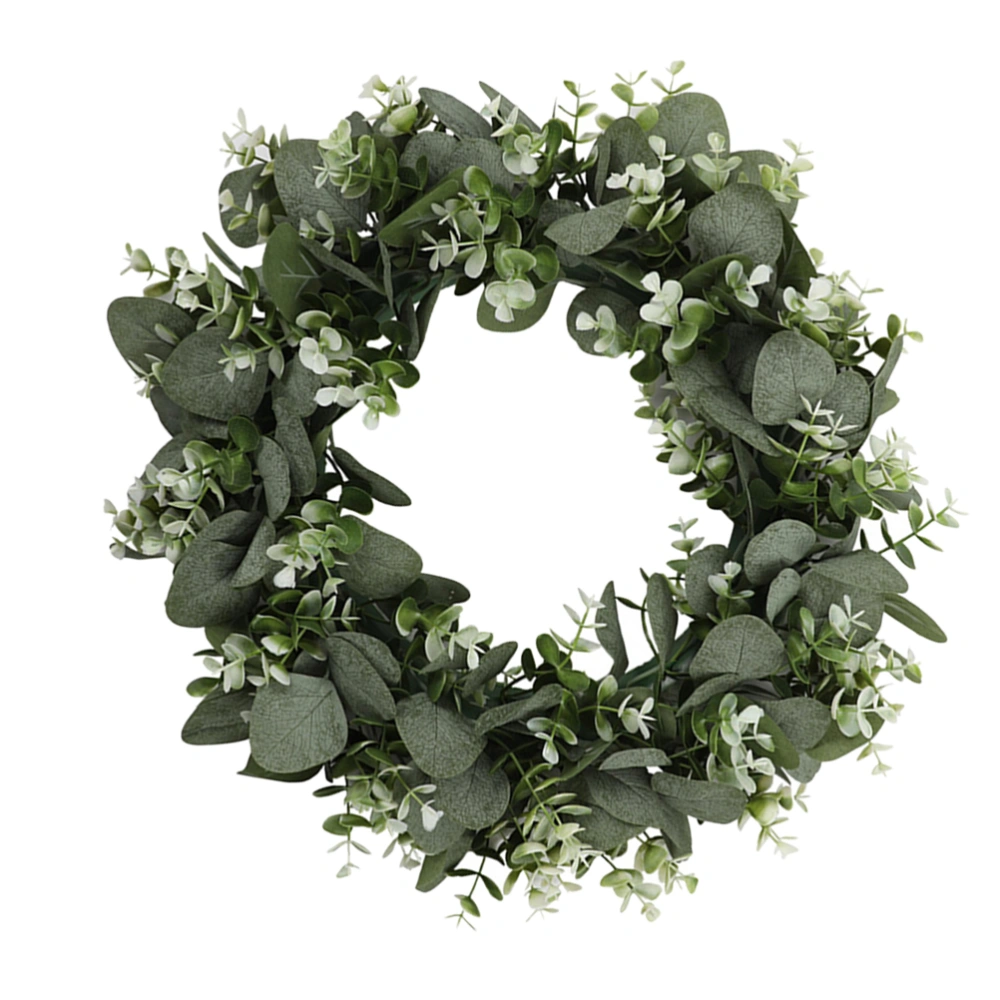 Decorative Artificial Green Eucalyptus Leaf Wreath Faux Green Wreath for Wall