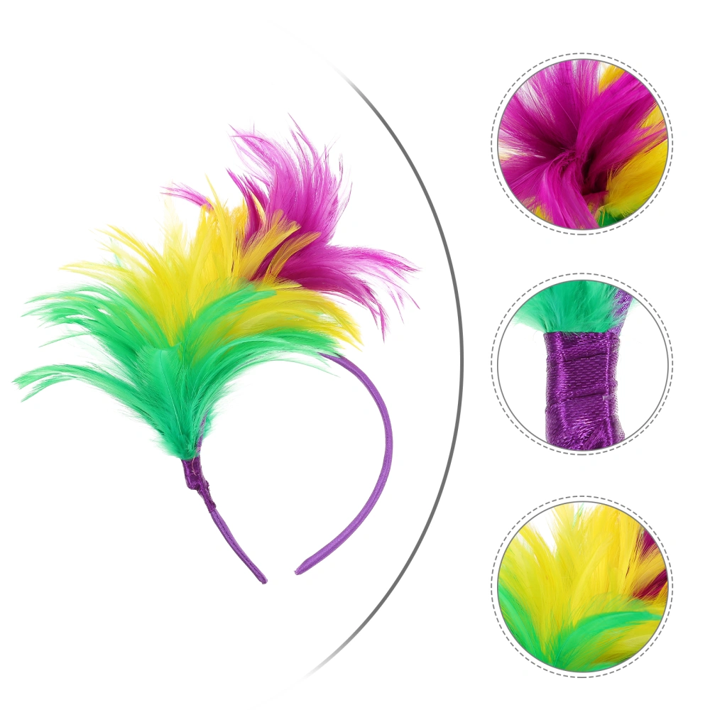 1Pc Feathers Headband Performance Cosplay Hairband Masquerade Party Headwear