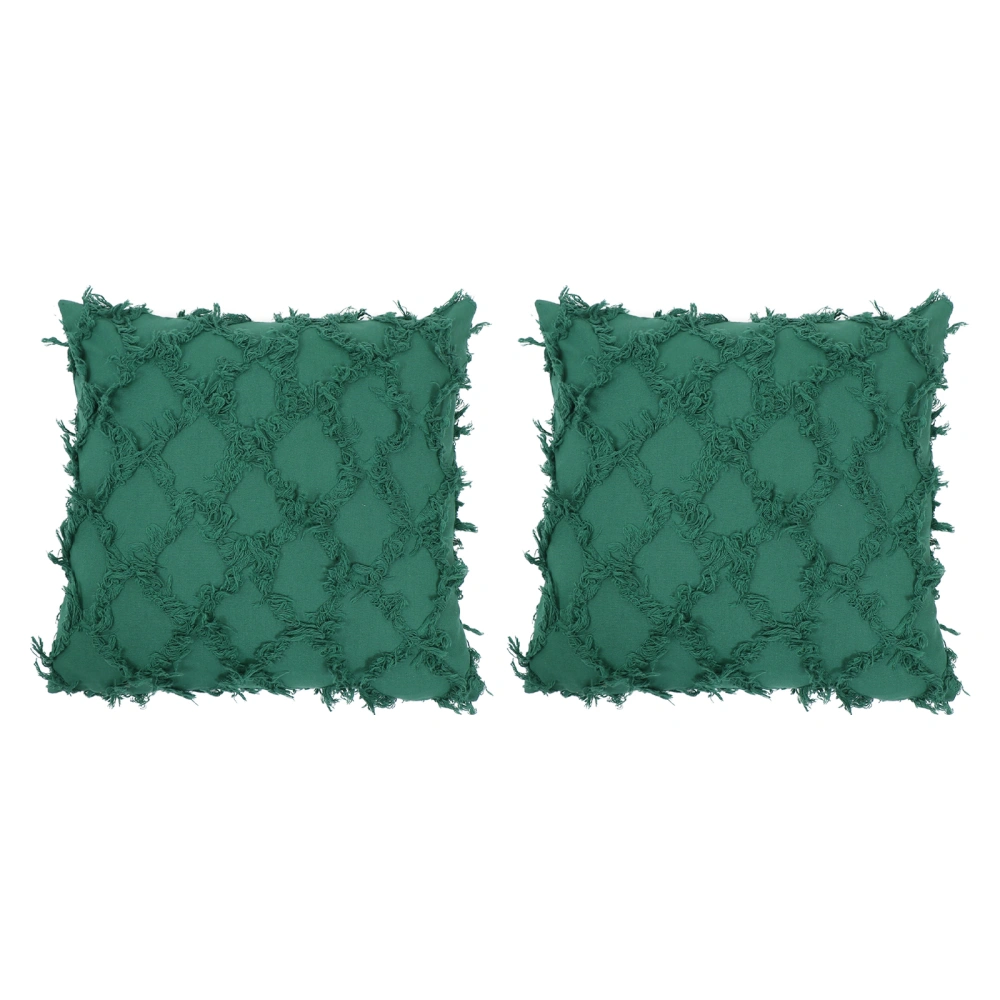 2pcs Diamond Shaped Fringe Pillow Covers Square Throw Pillow Pillowcase