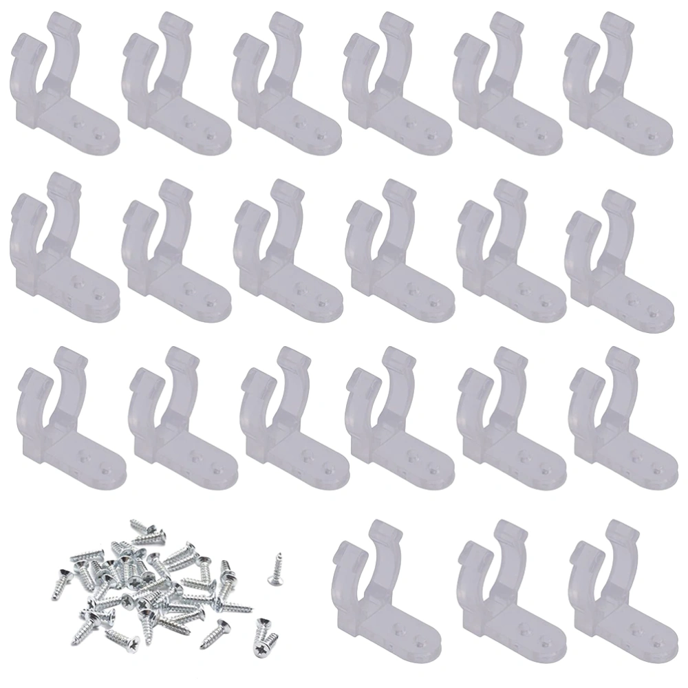 100 Pcs LED Rope Light Clips Holder PC Rope Light Mounting Clips with 200 Pcs Screws (Transparent)