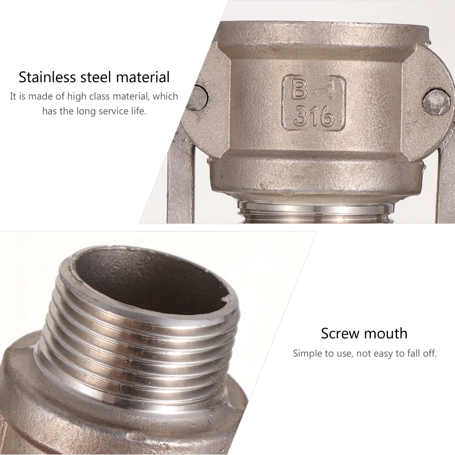 1pc Stainless Steel Quick Connector Cam and Groove Fitting Connector Accessory