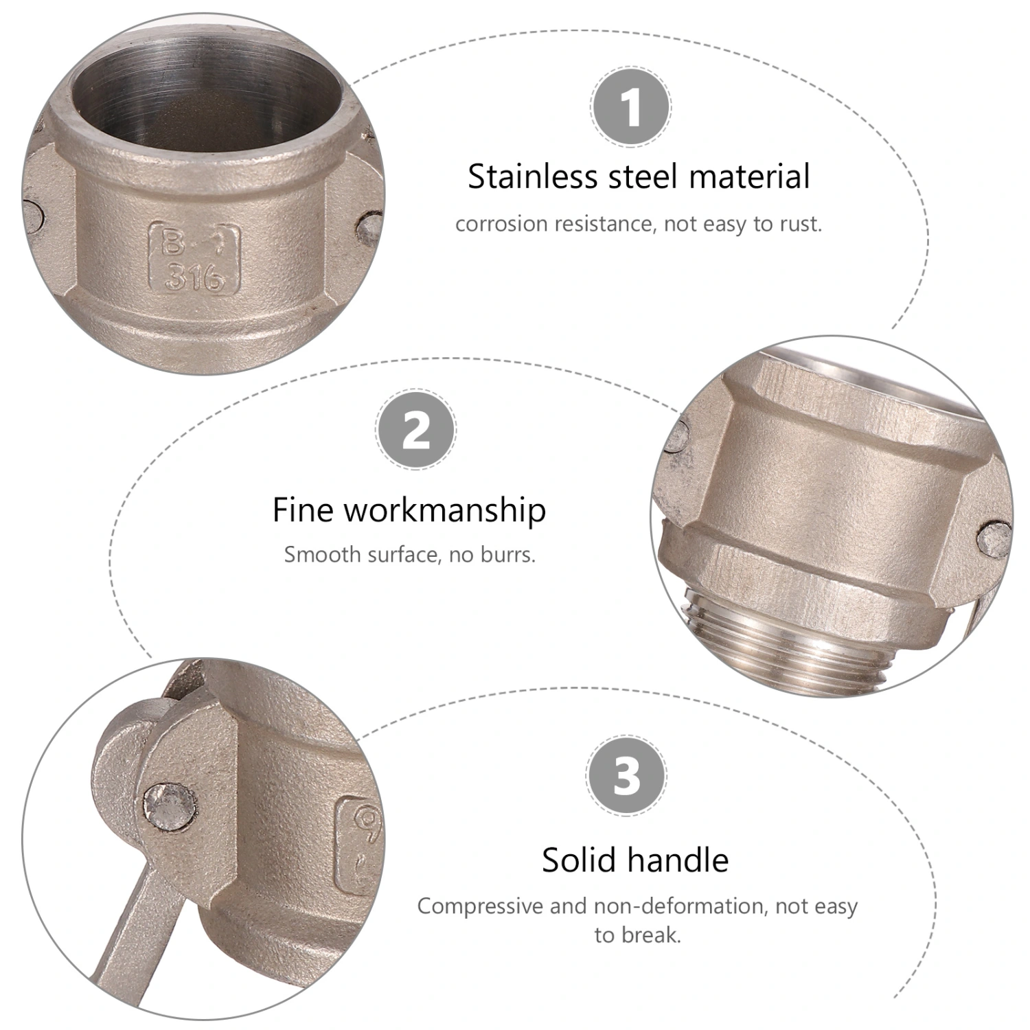 1pc Stainless Steel Quick Connector Cam and Groove Fitting Connector Accessory