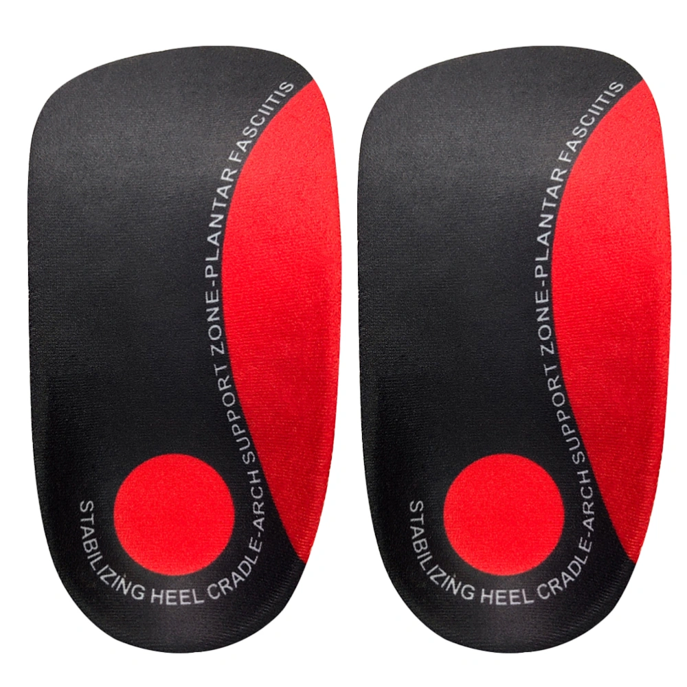 1 Pair Unisex Arch Correction Insole Heel Support Shoes Cushion Plantar Fascia Insole Shock-absorbing Shoe Pads for Women Men Use (Size S 35-38 Black+Red)