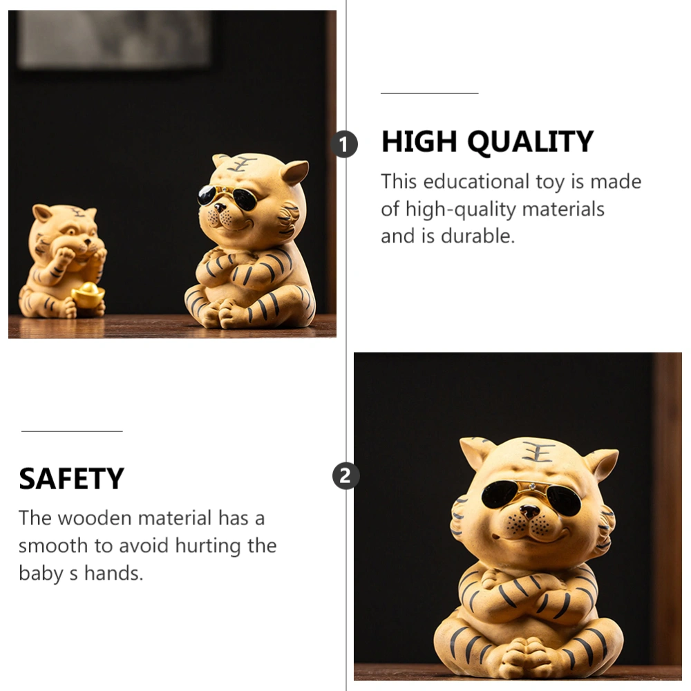 1Pc Creative Tea Pet Mini Lovely Tiger Ornament Adorable Toy for Decor