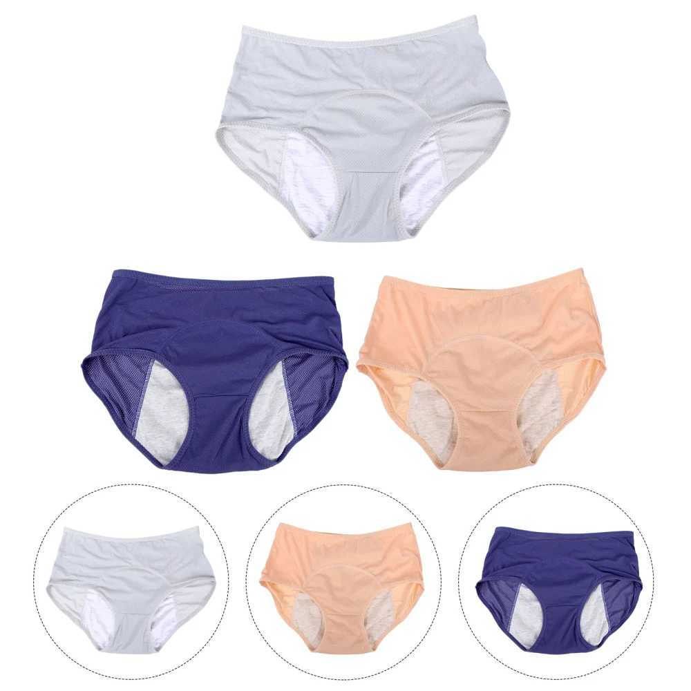 3pcs Menstrual Briefs Menstruation Underpants Menstrual Pants for Female Women