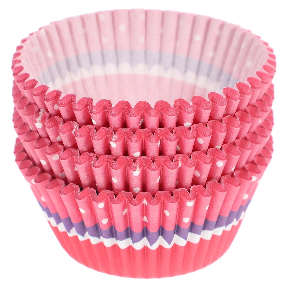 100pcs Paper Muffin Cup Cupcake Baking Cups High Temperature Resistance Oilproof Cupcake Liners Baking Accessory (Red)