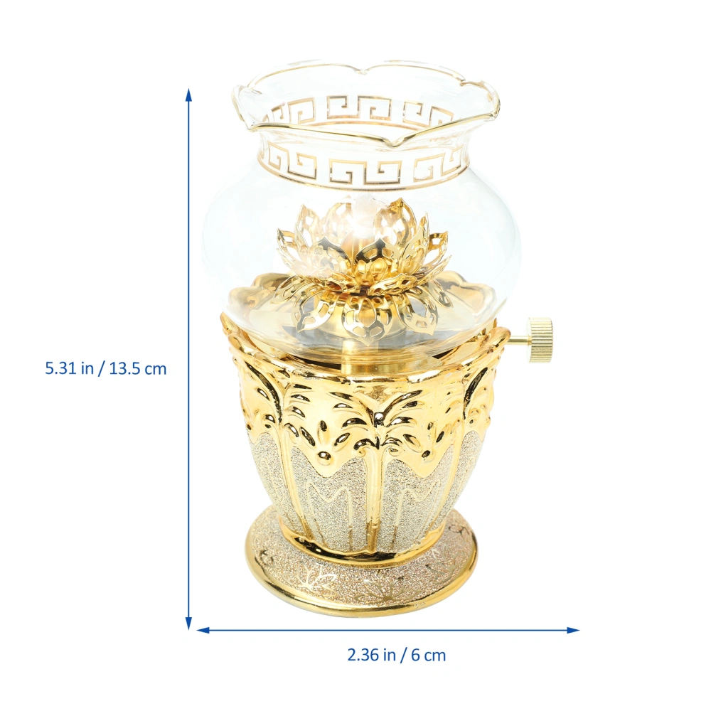 Exquisite Alloy Lamp Oil Lamp Lotus Kerosene Light Eternal Lamp Kerosene Lamp