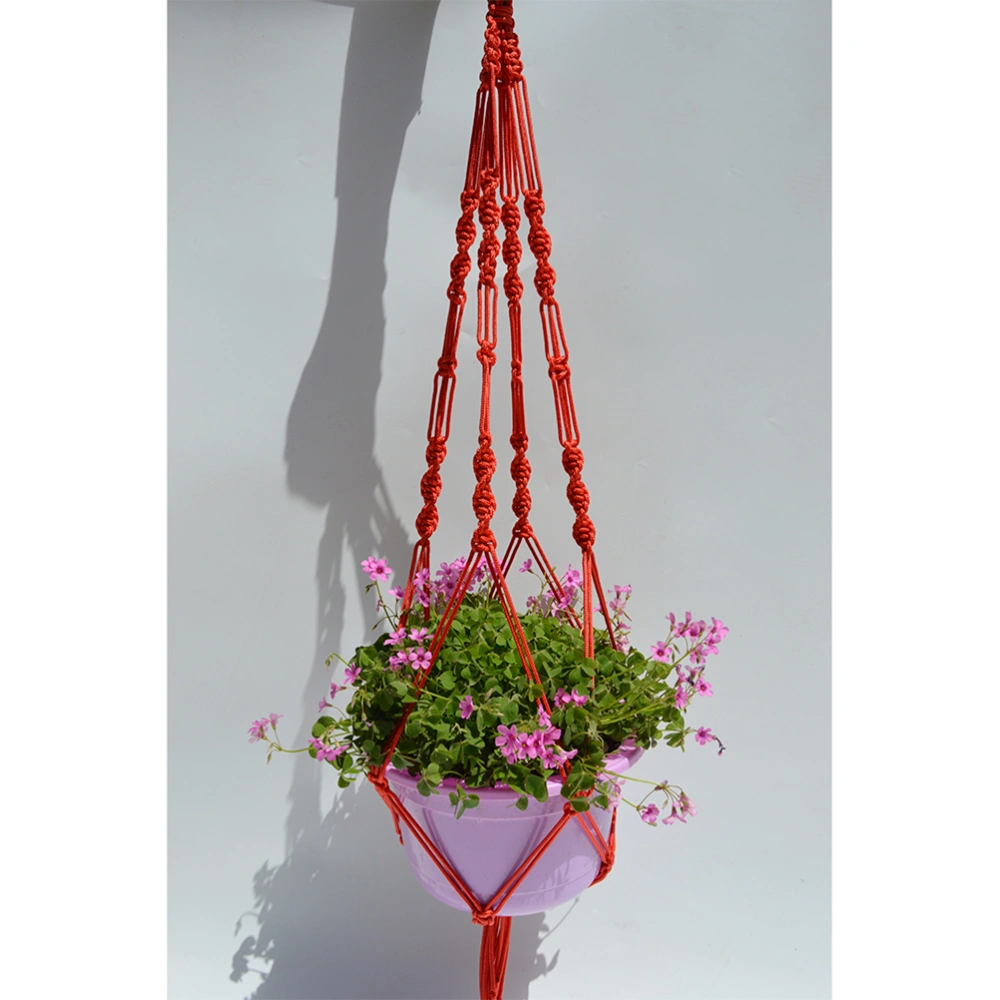 Plant Hanger Flower Pot Plant Holder for Indoor Outdoor Ceiling Deck Balcony Decorations (Red)