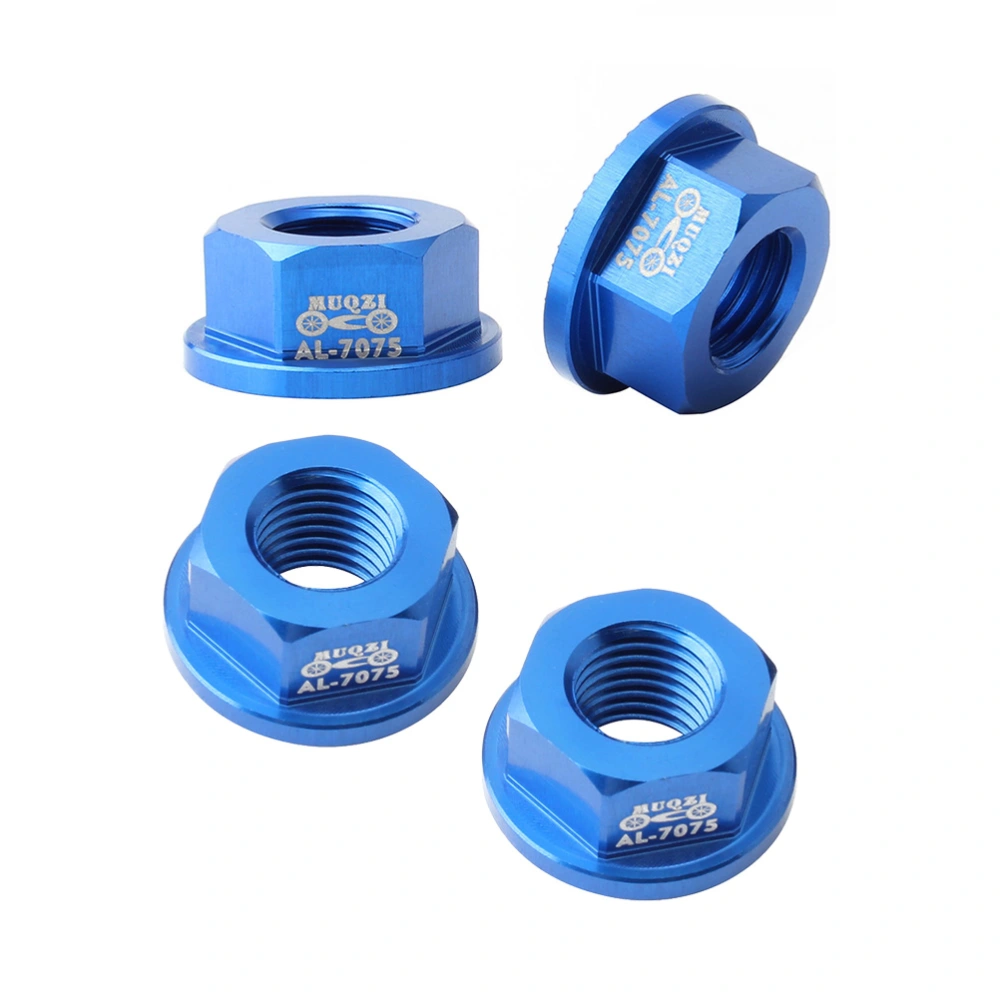 Child Balance Bike Sliding Flower Drum Nut M8 Flange Front Wheel Rear Wheel Screw 7075 Aluminum Alloy (Blue)