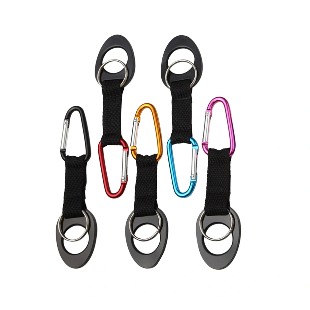 5Pcs Silicone Hanging Buckle Water Bottle Carrier Clip Water Bottle Hook Buckle Holder Clip Carabiner (Random Color)