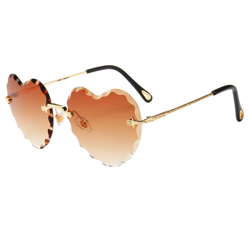 Creative Rimless Sunglasses Anti-UV Sunglasses Heart Design Delicate Eyewear Glasse Photo Prop Dress Up Accessories  