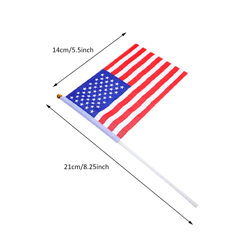 1 Set of Handheld American Flags Small American Flags Decorative Plastic Glasses